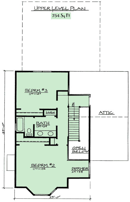Tudor Plan upper level.