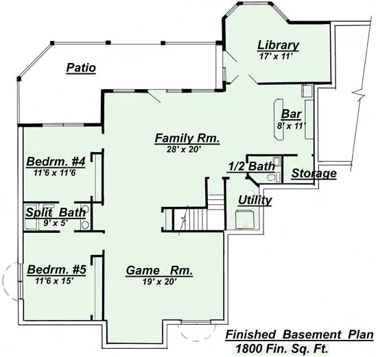 R 401 Ranch Basement Floor Plan for House Plan by ...