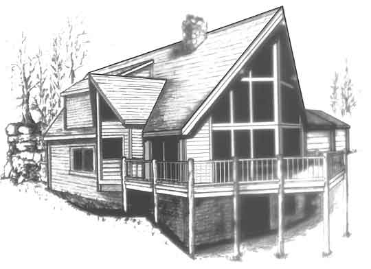 Image of the model C-510, our smallest chalet house plan design.